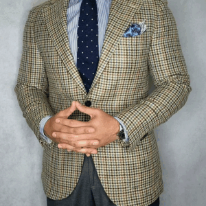 Autumn Winter Men's Suits Coat Notch Lapel Houndstooth Groom Wear Slim Fit Business Office Blazer Tuxedos Only Jacket - Image 5