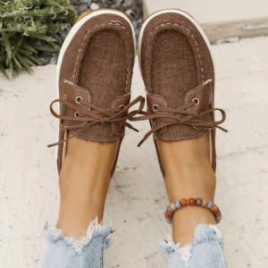 2025 Autumn New Flat Single Shoes Women's Fashion Round Head Suede Front Lacing Soft Sole Anti-slip Wear-resistant Shoes - Image 5