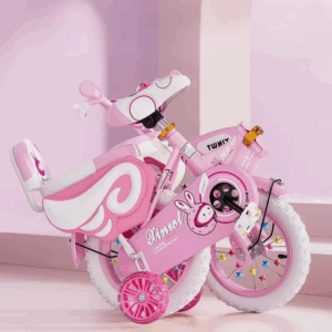 2-9 years old Children's Bicycles Boys Girls Folding Bike Flash Auxiliary Wheel Adjustable Bikes Pink - Image 6