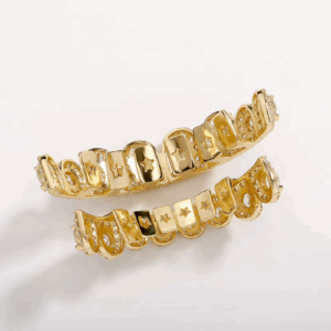 JINAO Hip Hop Full Iced Out 8 Teeth round Colourful Set Grillz Men Women Top&Bottom Grill Punk Rapper Halloween FLame Cosplay - Image 5