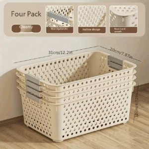 2pcs Multifunctional Plastic Storage Boxes Home Kitchens Bathrooms Bedrooms Offices Storage Baskets Containers Home Organization - Image 2