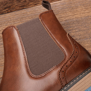 Fashion Brogue Chelsea Men Boots Classical American Style Leather Boots - Image 7