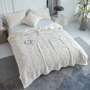 2025 spring and summer new Tafu fleece blanket solid color jacquard simple blanket multi-functional blanket no pillowcase - Image 3