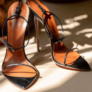 Strap sandals for women in summer, thin heels with pointed toes, black, sexy, exposed toes, slim straps, elegant women's shoes - Image 3
