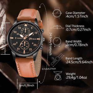 3PCS Men's Fashion Watch Set Business Trend Versatile Retro Classic Round Dial Quartz Watch Set as a Holiday Gift for Him - Image 2