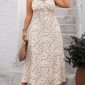 New large-size dress for spring and summer 2025 casual and fresh suspender floral women's skirt - Image 3
