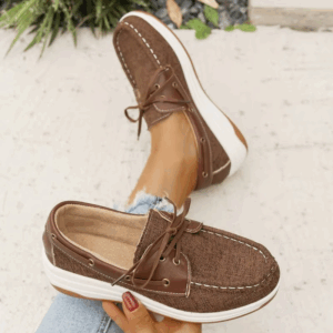 2025 Autumn New Flat Single Shoes Women's Fashion Round Head Suede Front Lacing Soft Sole Anti-slip Wear-resistant Shoes - Image 3