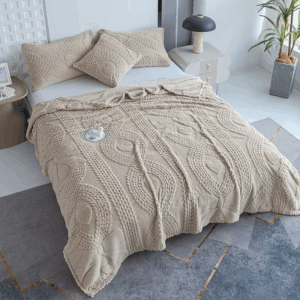 2025 spring and summer new Tafu fleece blanket solid color jacquard simple blanket multi-functional blanket no pillowcase - Image 5