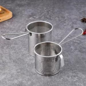 304 Stainless Steel French Fries Pasta Basket Hot Pot Colander with Hook Drainer Oil Filter Mesh Sieve Strainer Spoon Kitchen - Image 5
