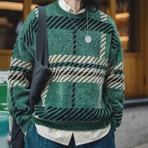Maden Vintage Chenille Christmas Crew-neck Sweater Thickened Warm Knitted Pullover Unisex Versatile Sweater for Fall and Winter - Image 5