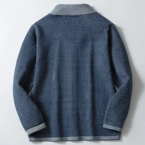 Men Cardigan Open Stitch Sweaters Coat Turn Down Collar Full Sleeve Single Breasted Splice Pockets Knit Coats Autumn Winter - Image 3