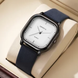 Fashion Square Dial Men's Watches Minimalist Quartz Watch Casual Leather Strap Wristwatch Reloj Hombre（Without Box） - Image 5