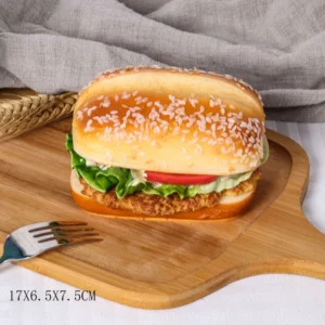 1PC Artificial Kitchen Hamburger Realistic Food Decoration Photography Food Simulation Cake Model Tea Table Decoration FCYY-005 - Image 3