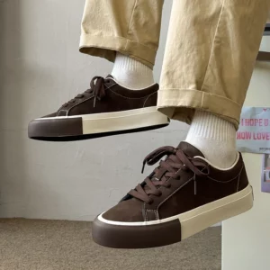 Leather Casual Shoes Fashion Lace-up High Quality Sneakers All-match Waking Shoes for Men Luxury Flats Design Business Shoes - Image 3