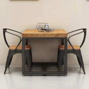 Industrial Style Dining Table Small Square Table Tea Shops and Snack Bars Café Dining Furniture Retro Dining Seat - Image 5