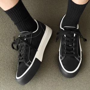 Leather Casual Shoes Fashion Lace-up High Quality Sneakers All-match Waking Shoes for Men Luxury Flats Design Business Shoes - Image 4