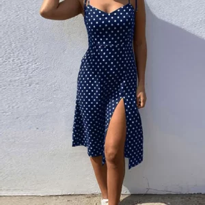 Dresses Sundress Summer Women Causal Polka Dot Sleeveless High Pleated elastic waist V-Neck Beach Dress Vestidos De Verano - Image 1