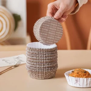 100pcs Circular Cake Paper Cups Boat Shaped Coated Cups Heat-resistant Oil Resistant Food Grade Trays Cake Liners Baking Packa - Image 3