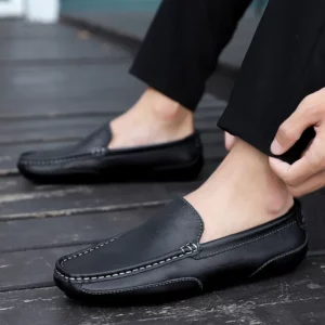 Leather Breathable Mocasines Casual Loafers Leather Shoes for Men Slip on Formal Italian Driving Flat Chaussure Homme - Image 3