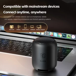 BASS-01 MINI Portable Bluetooth Speaker | 5W Deep Bass, IPX5 Waterproof Wireless Subwoofer, 5H Playtime for Hiking, Cycling - Image 6