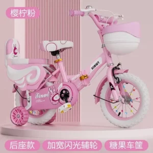 2-9 years old Children's Bicycles Boys Girls Folding Bike Flash Auxiliary Wheel Adjustable Bikes Pink - Image 11