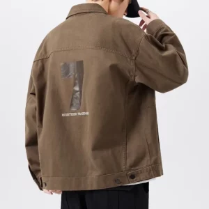 Spring and Autumn Retro Washed Denim Jacket Men's Handsome Loose Working Casual Jacket - Image 2