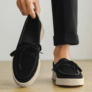 Stylish Vintage Mens Loafers Casual British Style Handmade Tooling Low Top Round Toe Lace-Up Skate Shoes Men Flat Designer Shoes - Image 6