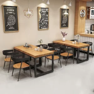 Industrial Style Dining Table Small Square Table Tea Shops and Snack Bars Café Dining Furniture Retro Dining Seat - Image 3