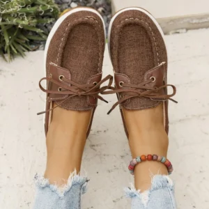 2025 Autumn New Flat Single Shoes Women's Fashion Round Head Suede Front Lacing Soft Sole Anti-slip Wear-resistant Shoes - Image 9