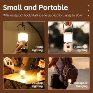 WEST BIKING Mini Outdoor Camping Light Portable Camping Atmosphere Lantern 4 Light Modes Type-C Fast Charging Hanging Tent Light - Image 6