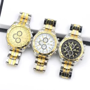 Men Watches Quartz Silver Gold Stainless Steel Quartz Wristwatch Male Clock Classic Dress Business Pilot Luxury Watch Reloj - Image 3