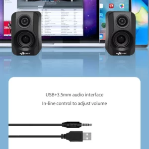 Home wired subwoofer desktop game sound USB powered 3.5mm audio interface 3D surround cinema level computer multimedia speakers - Image 6