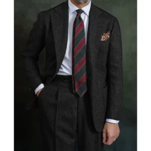 Men's Herringbone Suit Two Piece Suit Elegant Men's Suit Pants Set Casual Suit Men's Clothing Men's Pants Halloween Party - Image 3