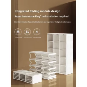 No Assembly Wardrobe Foldable Closet Large Capacity for Bedroom Kids Room Rental Home - Image 3