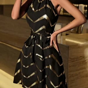 Women's Plus Size Woven Sequin Dress - Image 1