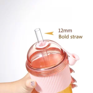 630ML Straw Cup with Lid and Straw Portable Large Capacity Coffee Milk Tea Cup Ins Style Water Cup for Office Workers Juice Mug - Image 4
