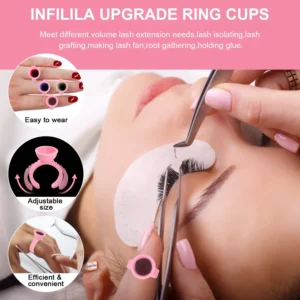 False Eyelash Extension Kit Set for Beginner Lash Brush Tweezers Glue Ring Eye Pad Eyelash Extension Supplies Lash Accessories - Image 5