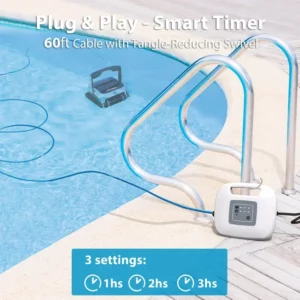 Robot Pool Cleaner Robotic Swimming Pools Automatic Vacuum High Suction Wash the Floor and Wall 15m Floating Cable Save Water - Image 6