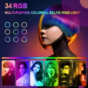 10 Inch Dimmable RGB LED Selfie Ring Light Photo Ring Lamp Photo Lighting With Tripod For Phone Makeup Video Live Volg - Image 3