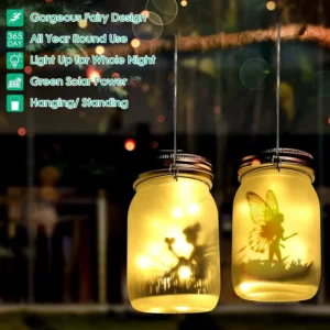 Solar Mason Jar Light Solar Lantern Fairy Lights Waterproof IP65 Hanging Standing Solar Lamp Garden Ornament for Patio Lawn - Image 3