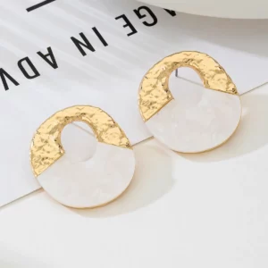 Jewelry Set For Women Girls Geometric Elegant Round Fritillary Pendant Necklace Earrings Ladies Banquet Party Fashion S257 - Image 3