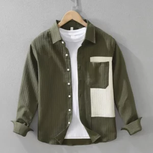 Splicing Long Sleeved Men New Shirt Autumn Loose Contrast Casual Fashion Top Multifunctional Cardigan Wool Sweater - Image 3
