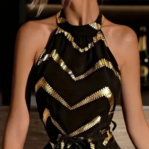 Women's Plus Size Woven Sequin Dress - Image 5