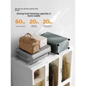No Assembly Wardrobe Foldable Closet Large Capacity for Bedroom Kids Room Rental Home - Image 4
