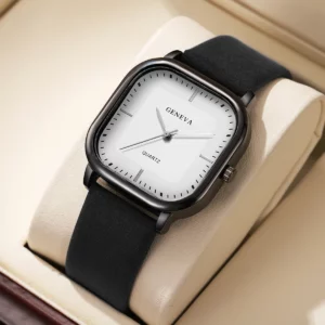 Fashion Square Dial Men's Watches Minimalist Quartz Watch Casual Leather Strap Wristwatch Reloj Hombre（Without Box） - Image 7