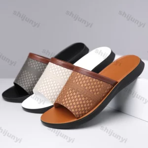 Large Size Men's Shoes 2025 Summer New Breathable Lightweight Comfortable Slippers Fashion Soft Sole Beach Shoes Non Slip Flats - Image 1