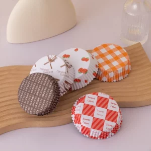 100pcs Circular Cake Paper Cups Boat Shaped Coated Cups Heat-resistant Oil Resistant Food Grade Trays Cake Liners Baking Packa - Image 2