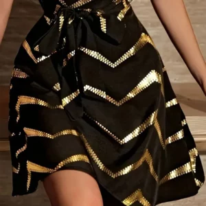 Women's Plus Size Woven Sequin Dress - Image 6