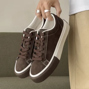 Leather Casual Shoes Fashion Lace-up High Quality Sneakers All-match Waking Shoes for Men Luxury Flats Design Business Shoes - Image 1