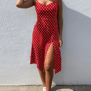 Dresses Sundress Summer Women Causal Polka Dot Sleeveless High Pleated elastic waist V-Neck Beach Dress Vestidos De Verano - Image 6
